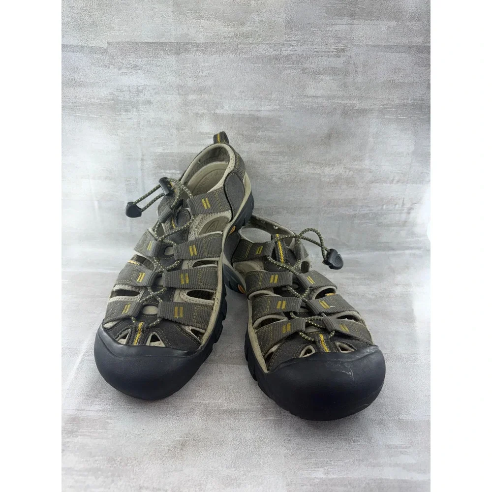 KEEN Newport H2 Men Gray Yellow Waterproof Hiking Sport Sandals 1008399 Size 9.5